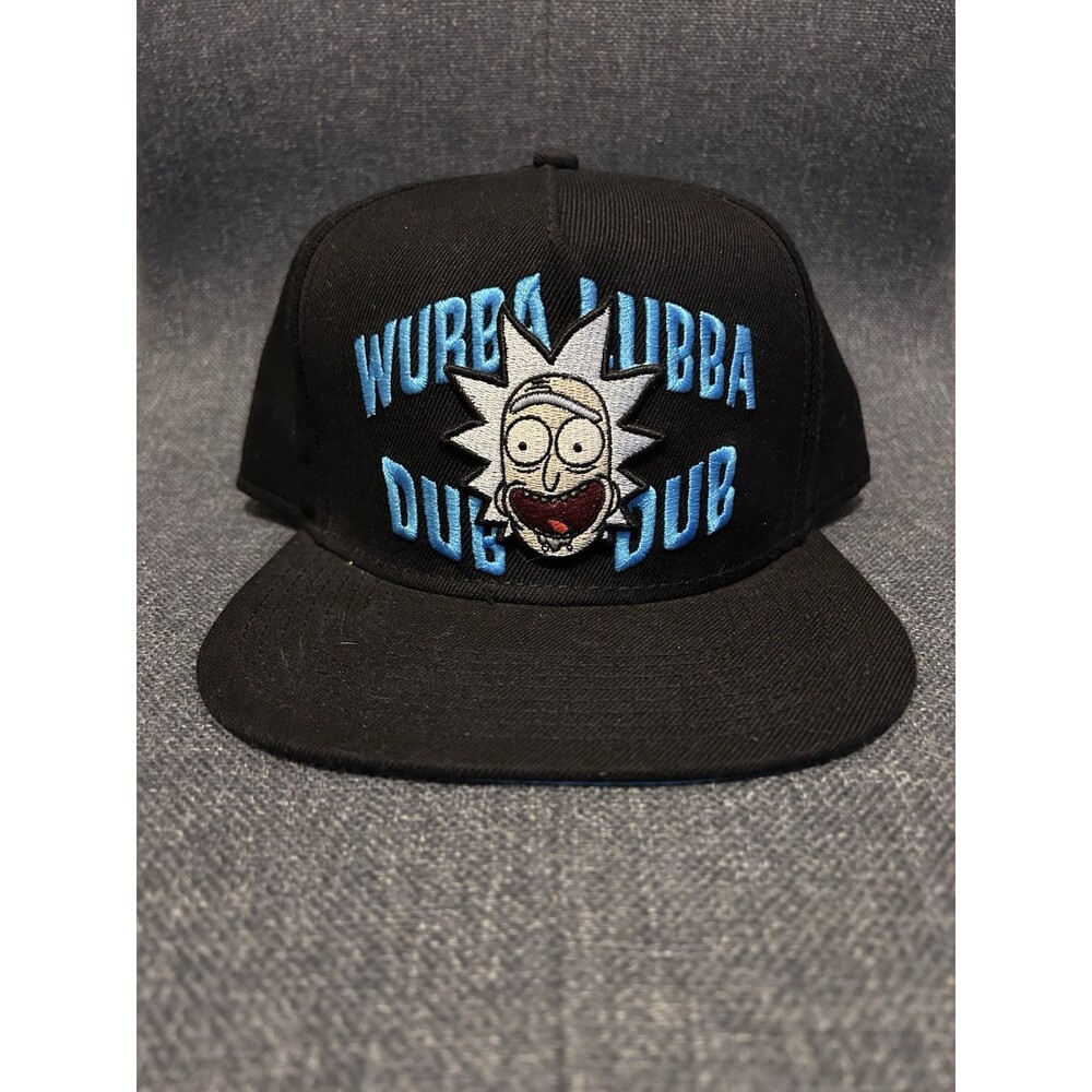Rick And Morty "Wubba Lubba Dub Dub" Black Adjustable Snapback Hat